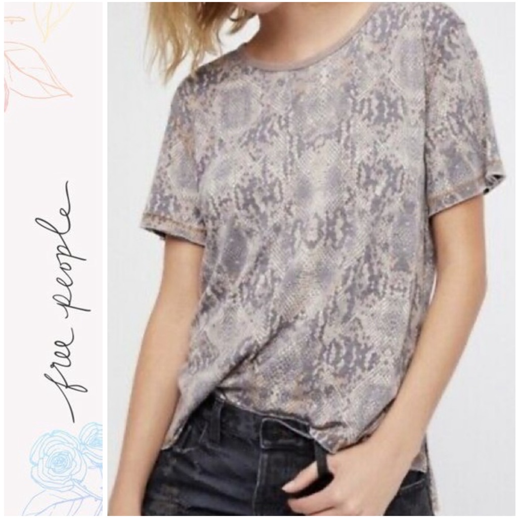 Euc Free People Snake Print Tee